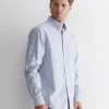 Fashion Sportscraft Oxford Stripe Long Sleeve Shirt in Dutch Blue DutchBlue