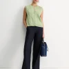 New Sportscraft Pearl Chunky Cable Vest in Avocado