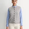 Fashion Sportscraft Pearl Chunky Cable Vest in Grey Melange GreyMelange