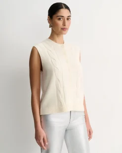 Fashion Sportscraft Pearl Chunky Cable Vest in Winter White WinterWhite
