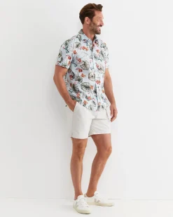 Outlet Sportscraft Percy Short Sleeve Cotton Shirt in Blue Multi BlueMulti