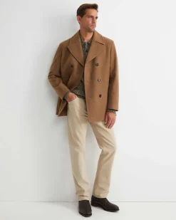 Outlet Sportscraft Phillip Wool Blend Peacoat in Camel