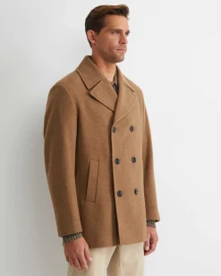 Outlet Sportscraft Phillip Wool Blend Peacoat in Camel
