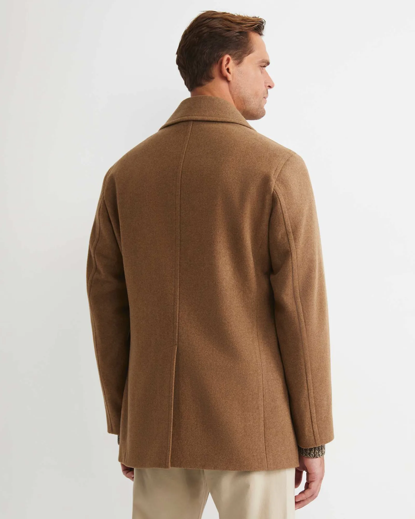 Outlet Sportscraft Phillip Wool Blend Peacoat in Camel
