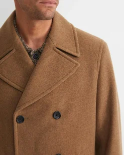 Outlet Sportscraft Phillip Wool Blend Peacoat in Camel