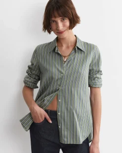 Clearance Sportscraft Pia Stripe Cotton Silk Shirt in Multi
