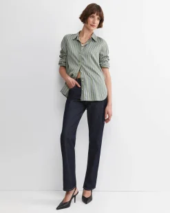 Clearance Sportscraft Pia Stripe Cotton Silk Shirt in Multi