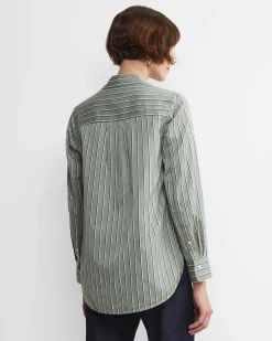 Clearance Sportscraft Pia Stripe Cotton Silk Shirt in Multi