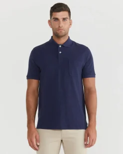 Online Sportscraft Pique Polo Melange in Ink Melange InkMelange