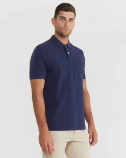 Online Sportscraft Pique Polo Melange in Ink Melange InkMelange