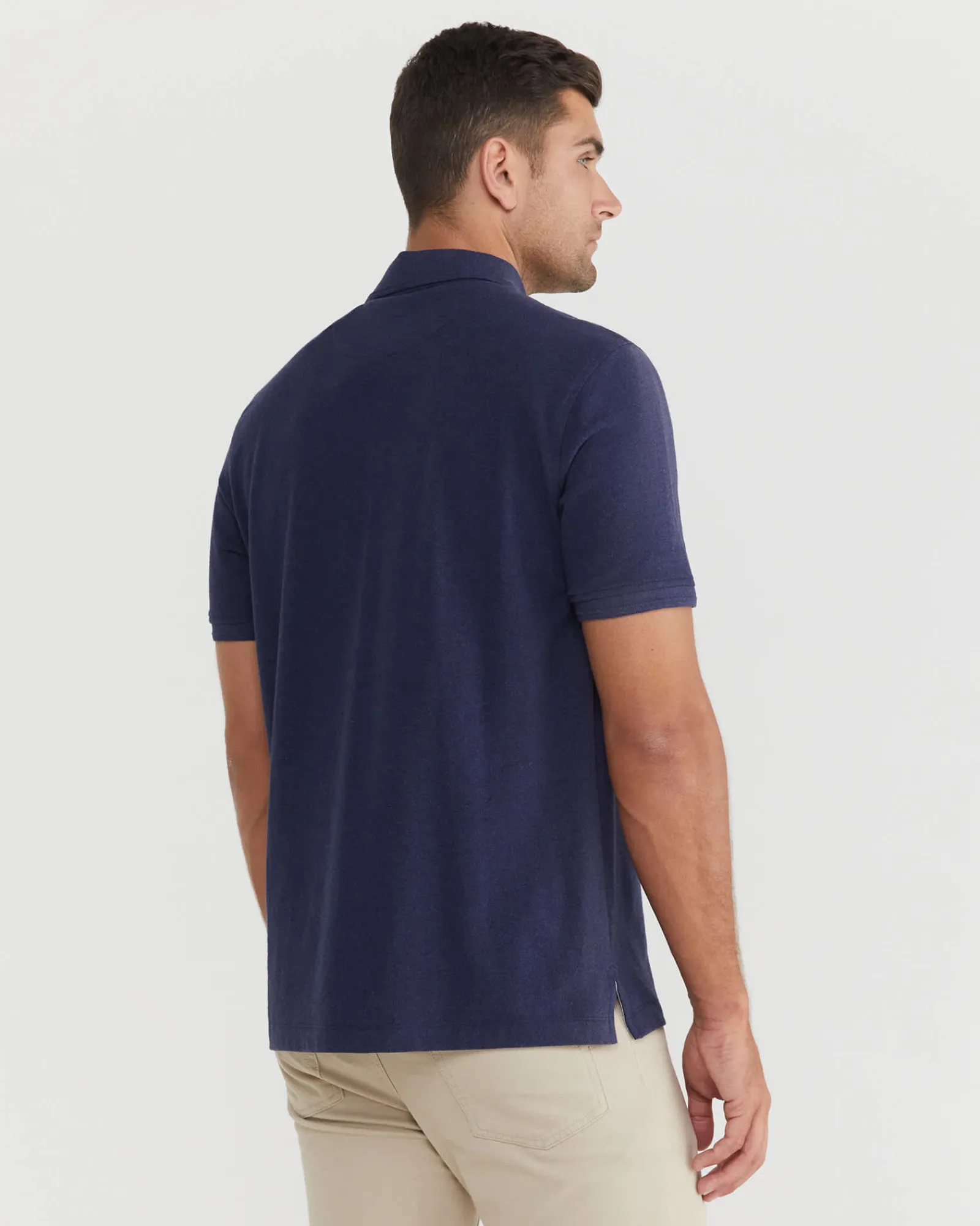 Online Sportscraft Pique Polo Melange in Ink Melange InkMelange