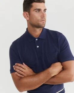 Online Sportscraft Pique Polo Melange in Ink Melange InkMelange