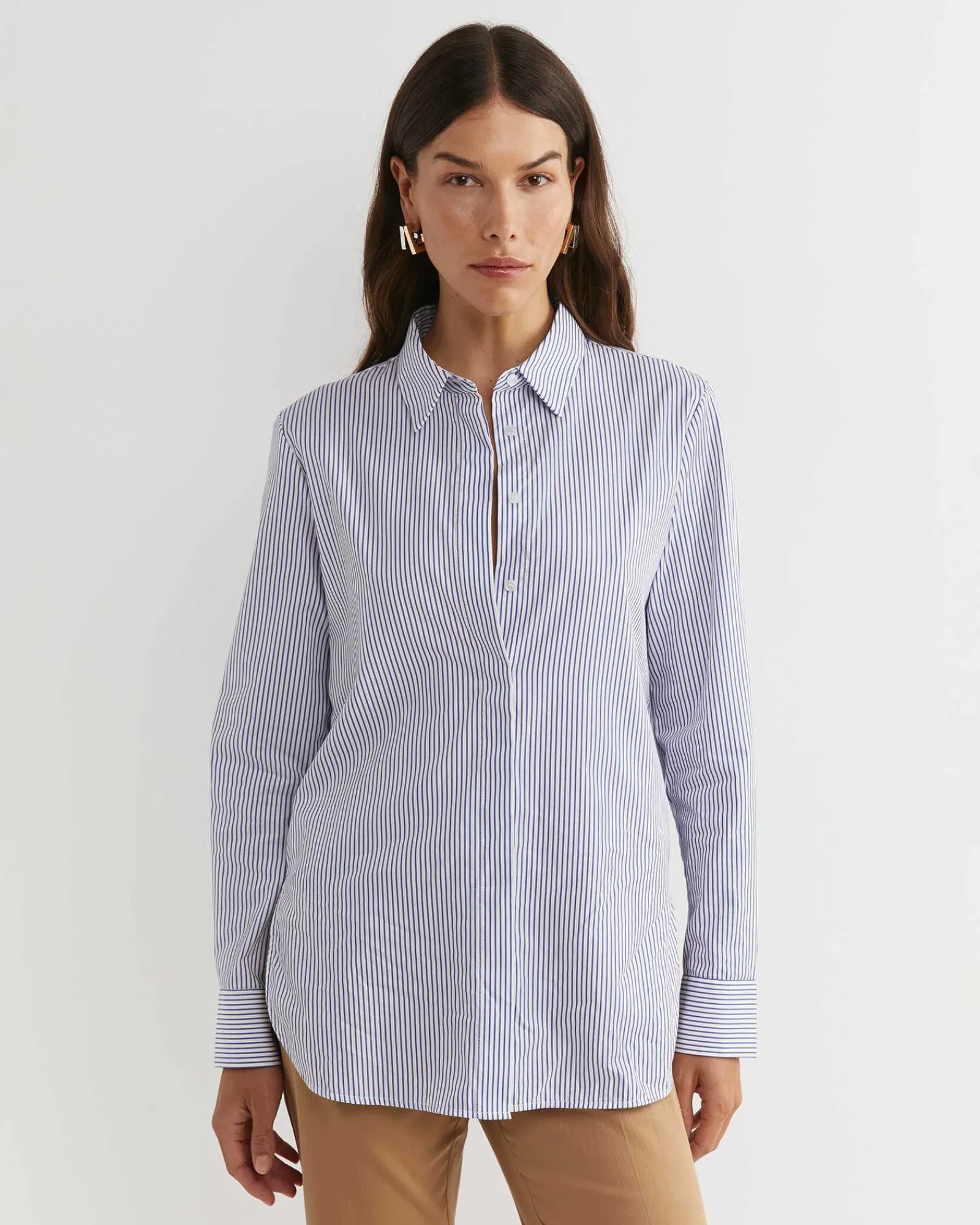 Online Sportscraft Priscilla Stripe Shirt in Whiteblue White/blue