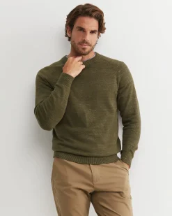 Outlet Sportscraft Riley Raglan Crew Neck Knit in Khaki
