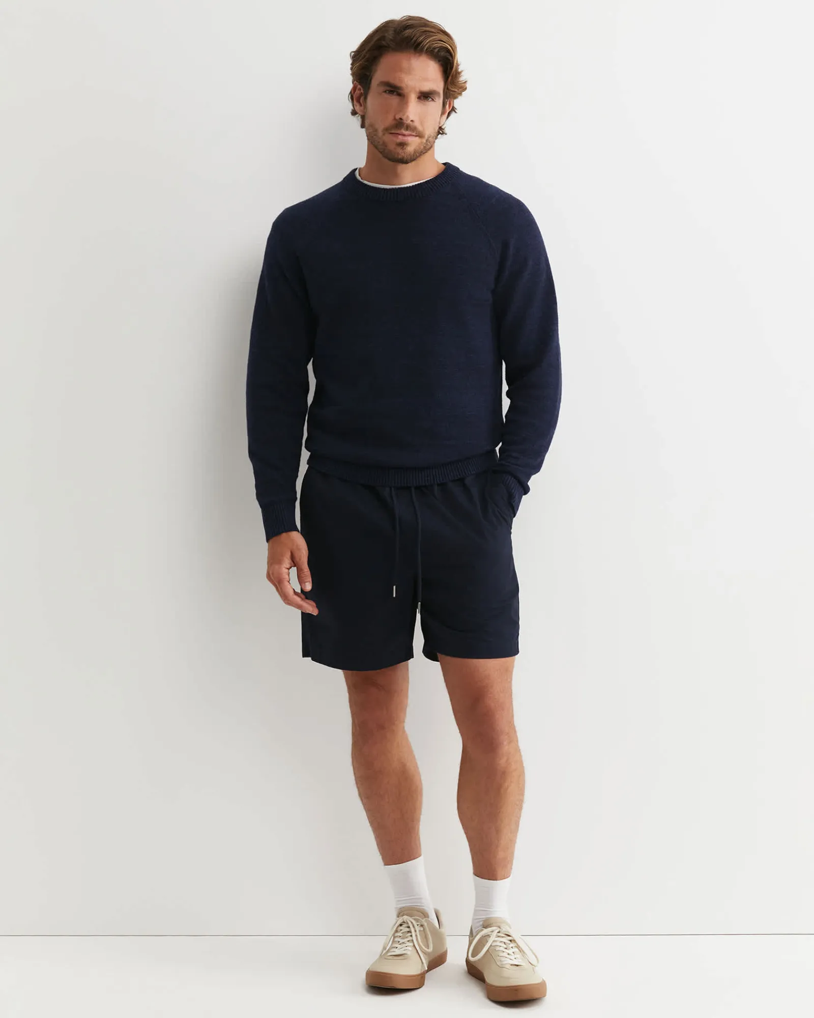 Best Sportscraft Riley Raglan Crew Neck Knit in Navy