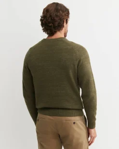 Outlet Sportscraft Riley Raglan Crew Neck Knit in Khaki