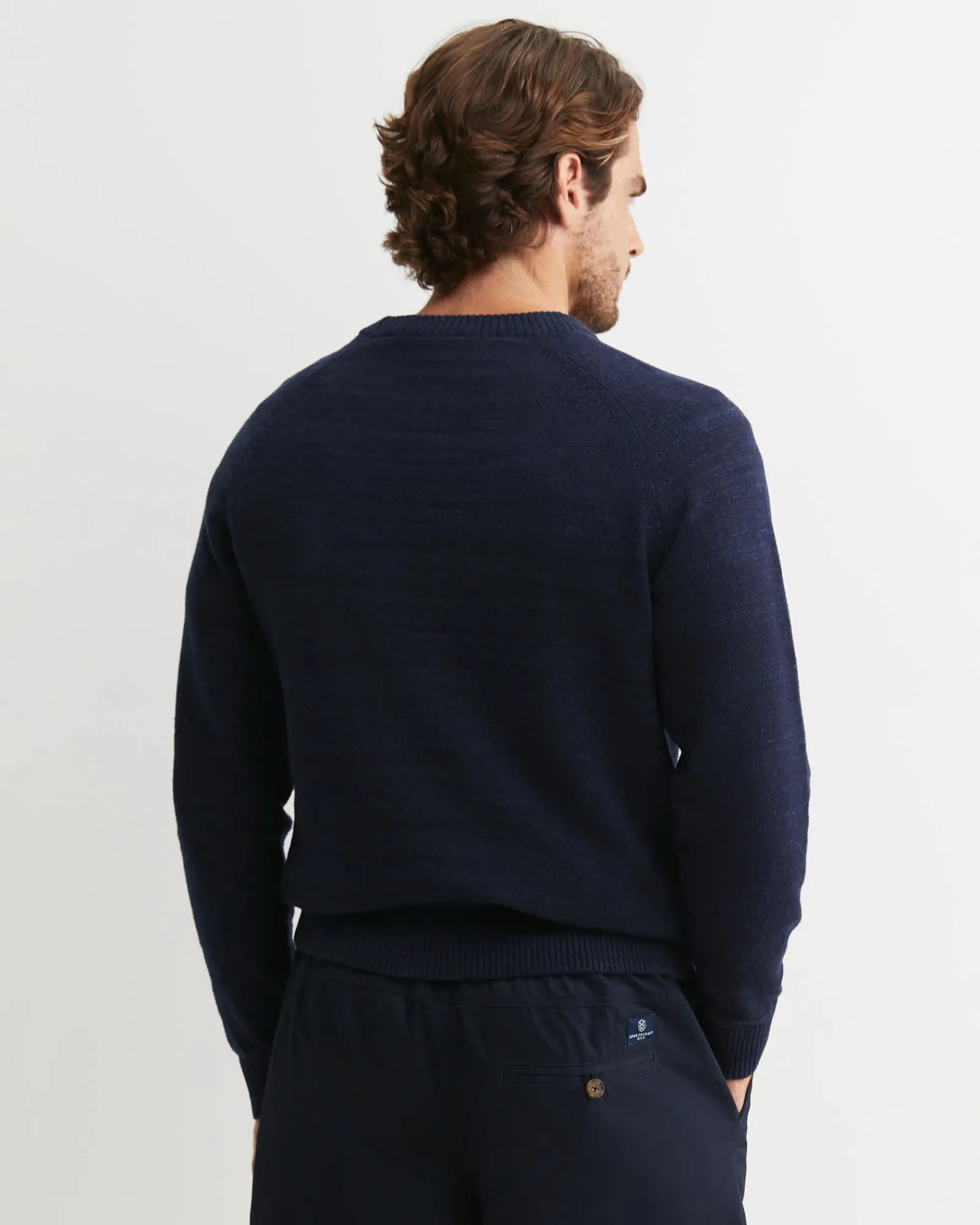 Best Sportscraft Riley Raglan Crew Neck Knit in Navy