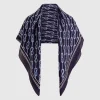 Clearance Sportscraft Rope Silk Print Scarf in Navyivory Navy/ivory