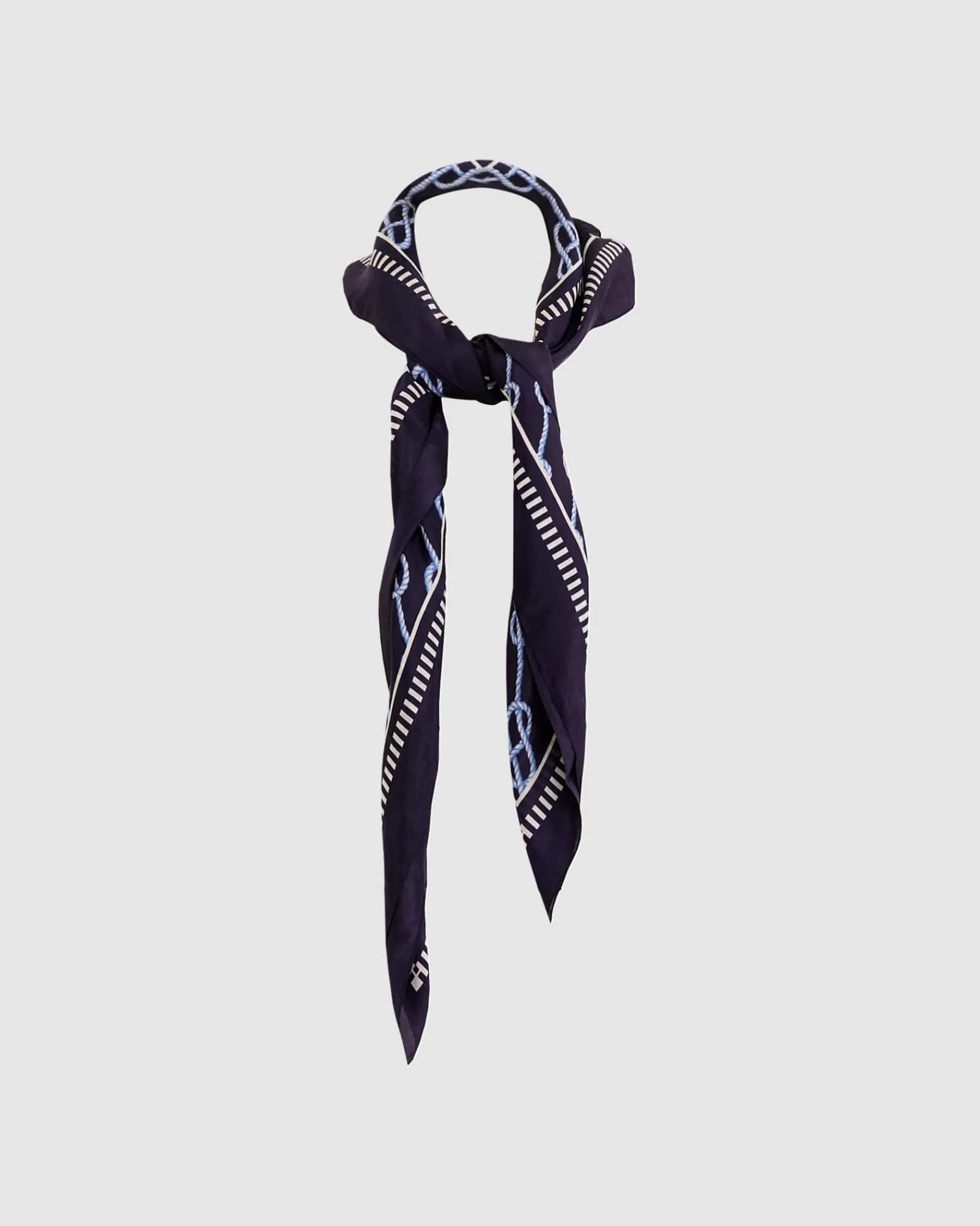 Clearance Sportscraft Rope Silk Print Scarf in Navyivory Navy/ivory