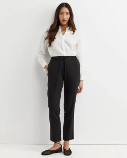 Outlet Sportscraft Rosa Bead Trim Linen Pant in Black