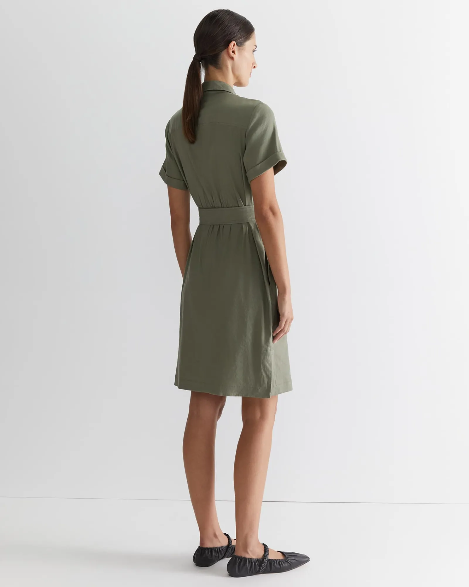 Best Sportscraft Rosa Belted Shirt Dress in Khaki