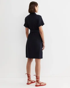 Discount Sportscraft Rosa Belted Shirt Dress in Classic Navy ClassicNavy