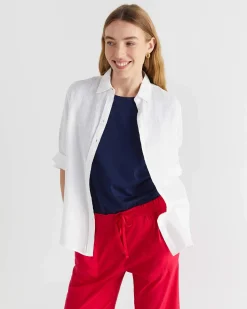 Fashion Sportscraft Rosa Crop Linen Pant in Bright Pink BrightPink