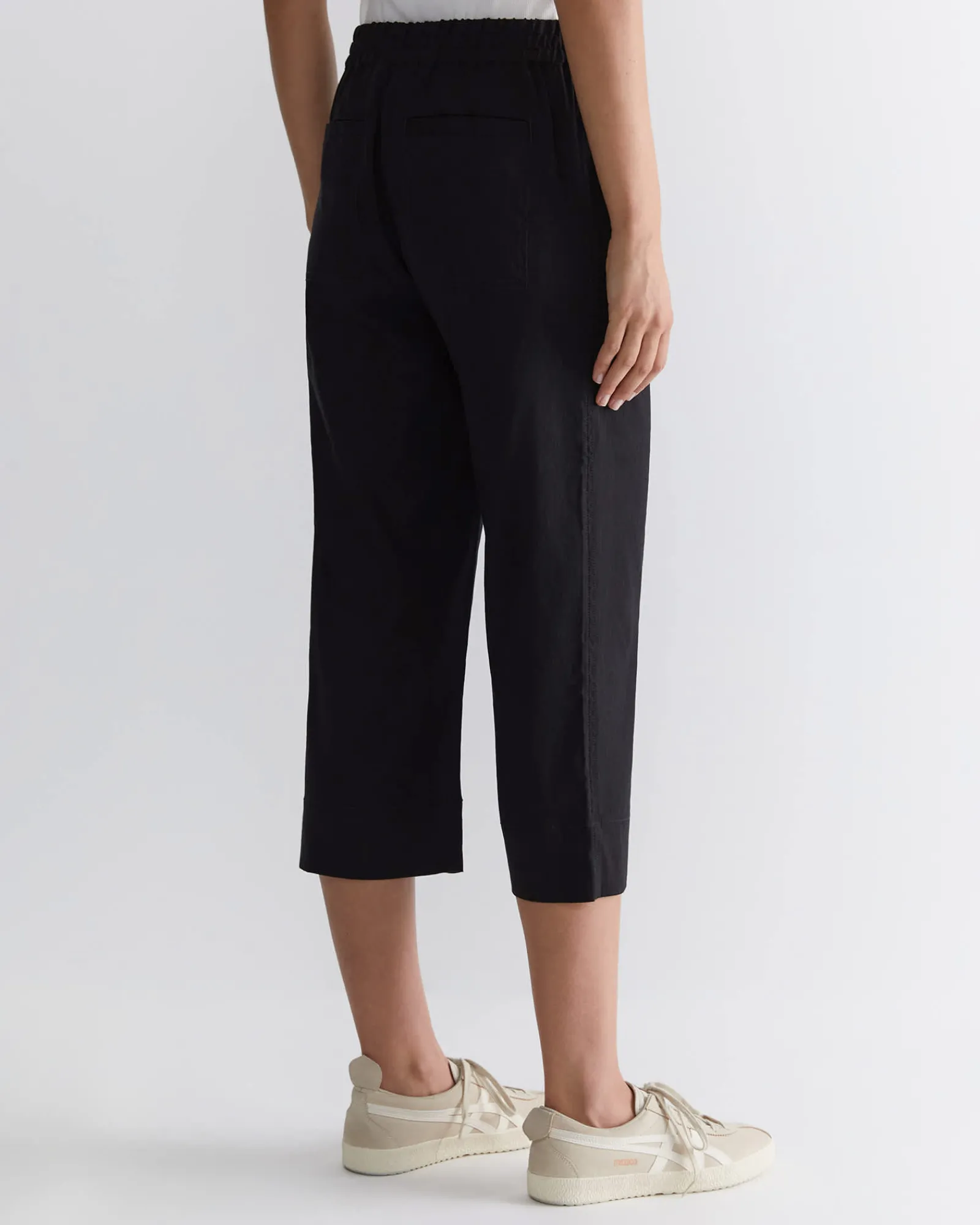 Discount Sportscraft Rosa Crop Linen Pant in Black