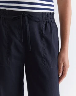 Best Sportscraft Rosa Crop Linen Pant in Classic Navy ClassicNavy