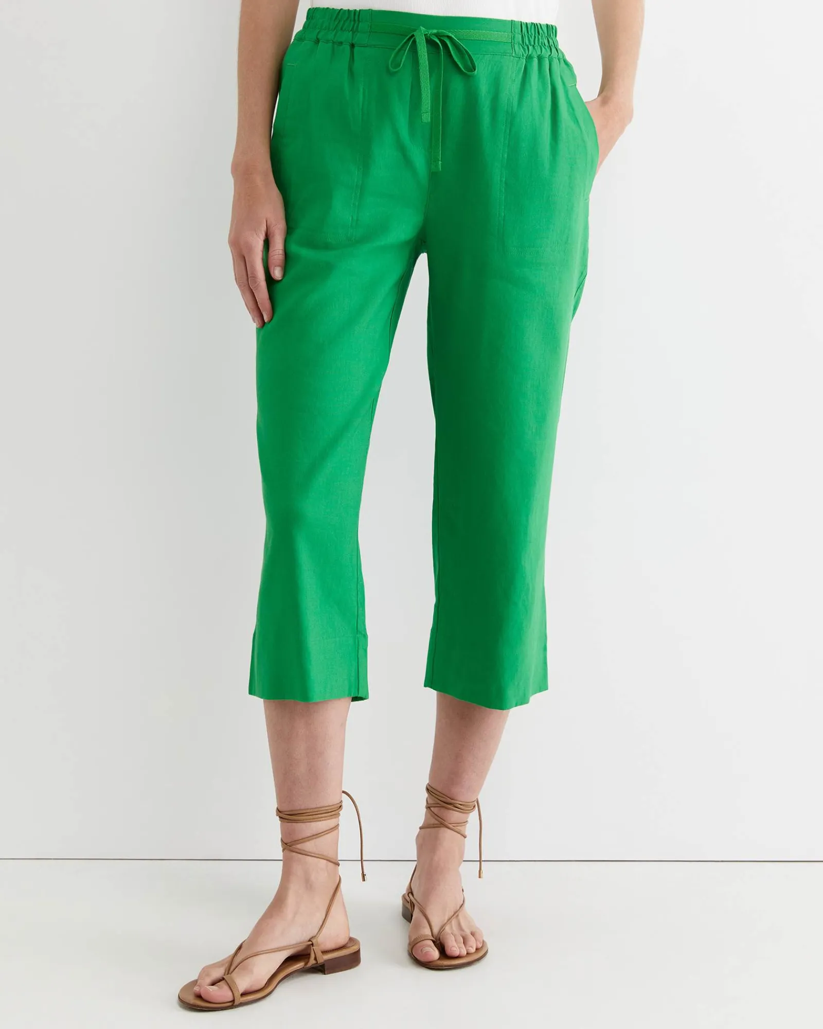 Hot Sportscraft Rosa Crop Linen Pant in Fern