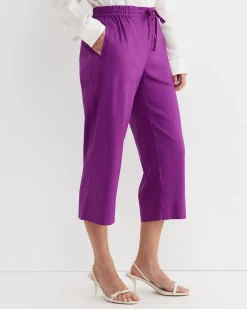 New Sportscraft Rosa Crop Linen Pant in Hydrangea