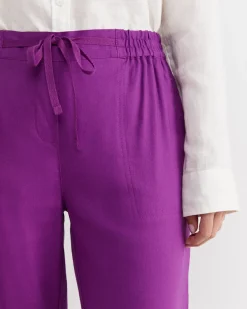 New Sportscraft Rosa Crop Linen Pant in Hydrangea