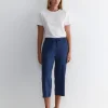 Fashion Sportscraft Rosa Crop Linen Pant in Indigo
