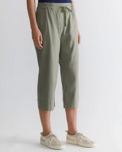 Online Sportscraft Rosa Crop Linen Pant in Khaki