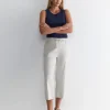 New Sportscraft Rosa Crop Linen Pant in Natural