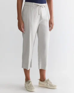 New Sportscraft Rosa Crop Linen Pant in Natural