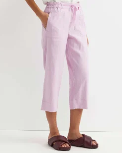 New Sportscraft Rosa Crop Linen Pant in Orchid