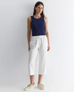 Fashion Sportscraft Rosa Crop Linen Pant in White