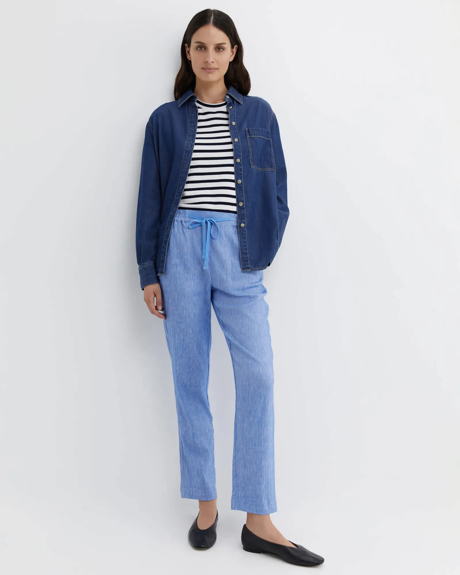 Best Sportscraft Rosa Linen Pant in Cerulean