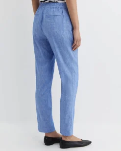 Best Sportscraft Rosa Linen Pant in Cerulean