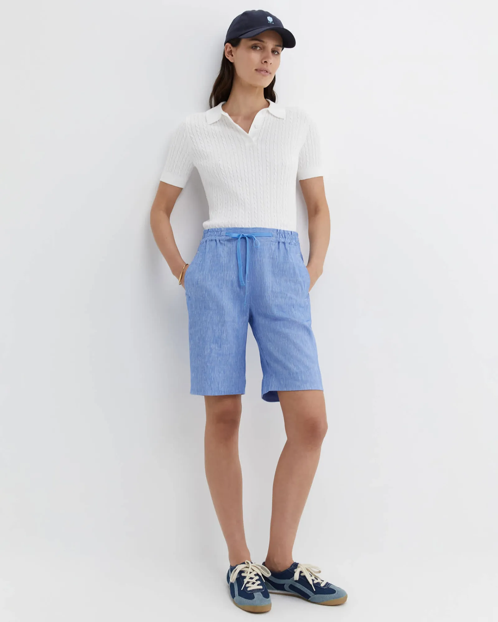 Discount Sportscraft Rosa Linen Short in Cerulean