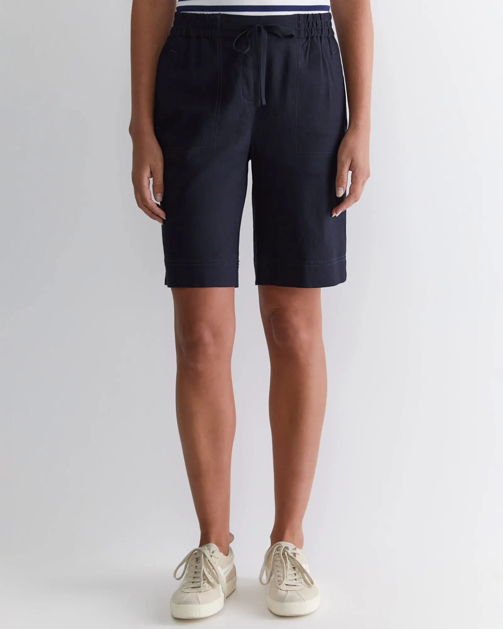 Best Sportscraft Rosa Linen Short in Classic Navy ClassicNavy