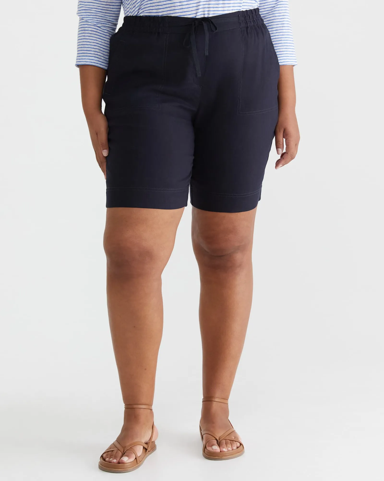 Discount Sportscraft Rosa Linen Short in Classic Navy ClassicNavy