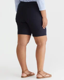 Discount Sportscraft Rosa Linen Short in Classic Navy ClassicNavy