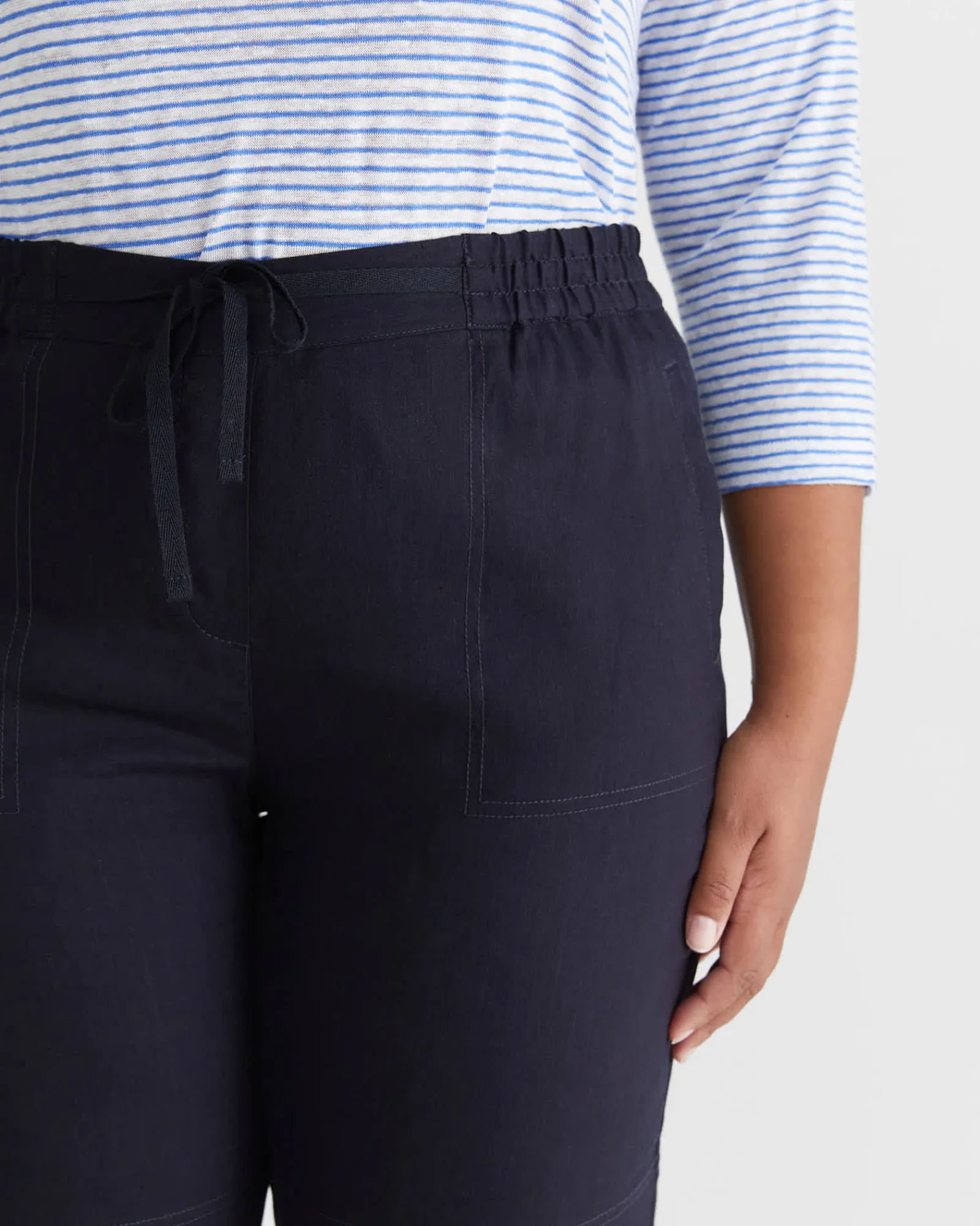 Discount Sportscraft Rosa Linen Short in Classic Navy ClassicNavy
