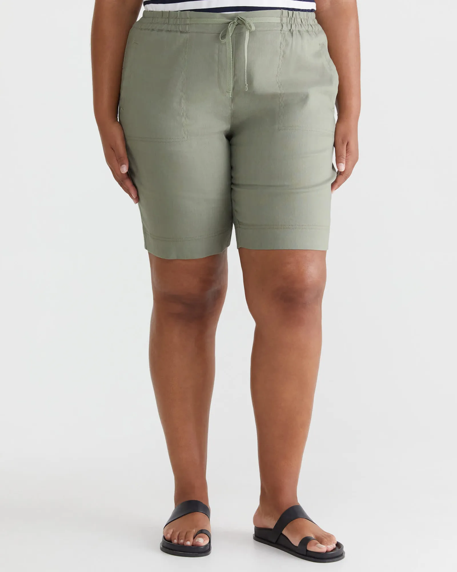 Sale Sportscraft Rosa Linen Short in Khaki