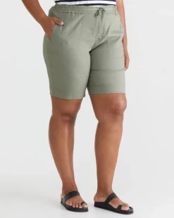 Sale Sportscraft Rosa Linen Short in Khaki