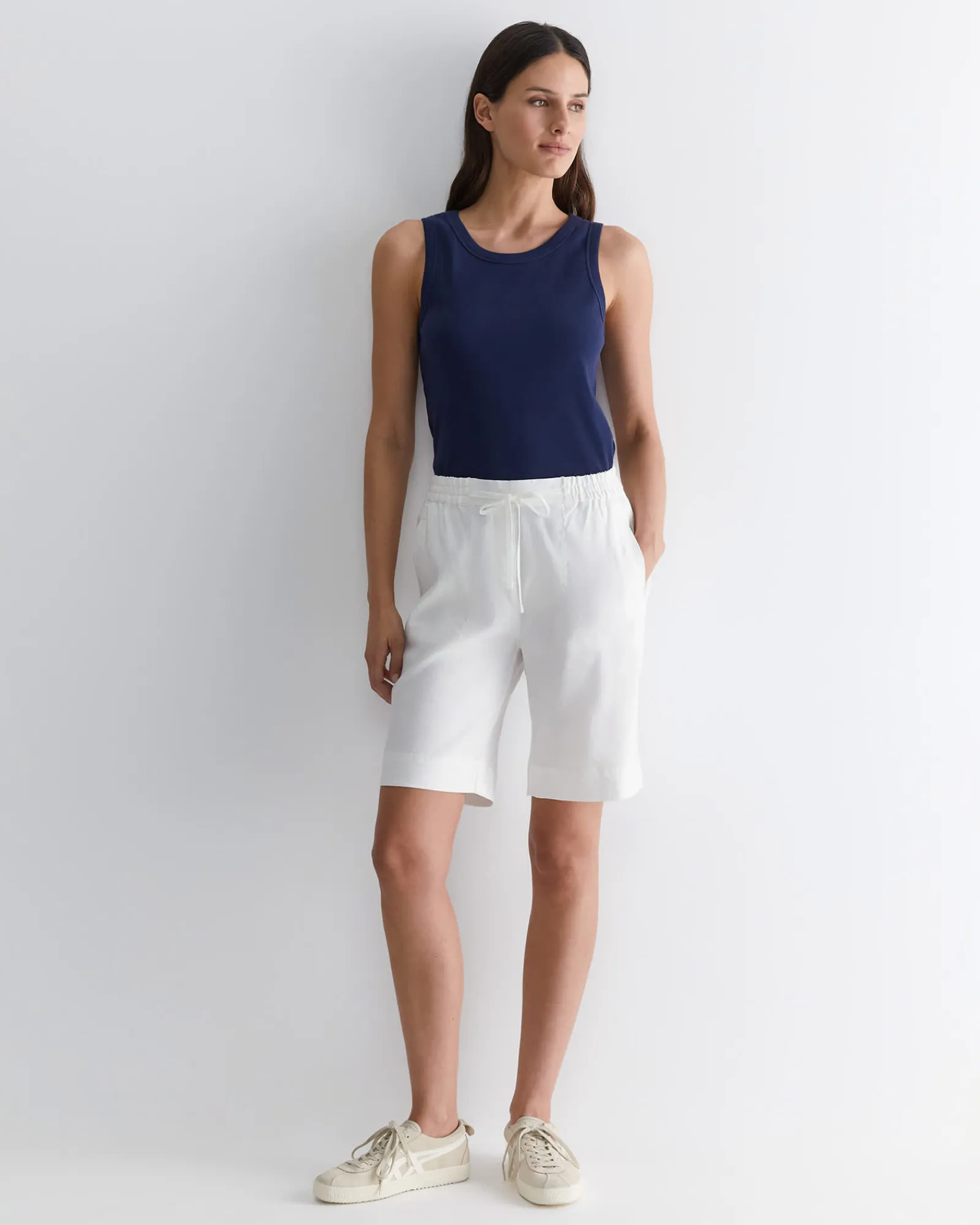 Fashion Sportscraft Rosa Linen Short in White