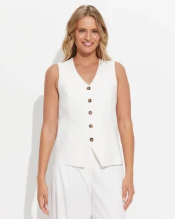 New Sportscraft Rosa Longline Vest in White