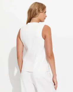 New Sportscraft Rosa Longline Vest in White